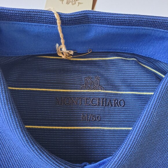 NEW Men's Montechiaro Blue Yellow Polo Shirt Size 50 / M - Picture 8 of 13